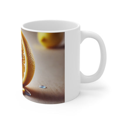 The Emotional Lemon Slices Ceramic Coffee/Tea Mug, 330 ml, Dishwasher and Microwave Safe.