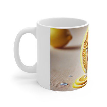 The Emotional Lemon Slices Ceramic Coffee/Tea Mug, 330 ml, Dishwasher and Microwave Safe.