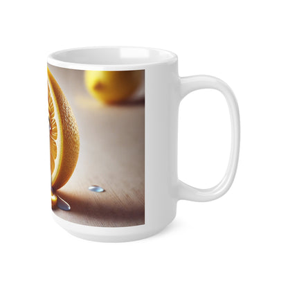 The Emotional Lemon Slices Ceramic Coffee/Tea Mug, 330 ml, Dishwasher and Microwave Safe.