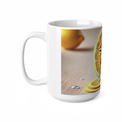 The Emotional Lemon Slices Ceramic Coffee/Tea Mug, 330 ml, Dishwasher and Microwave Safe.